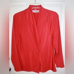 Vintage JH Collectibles Silky Pleated Button Front Wrap Blouse SIZE 6